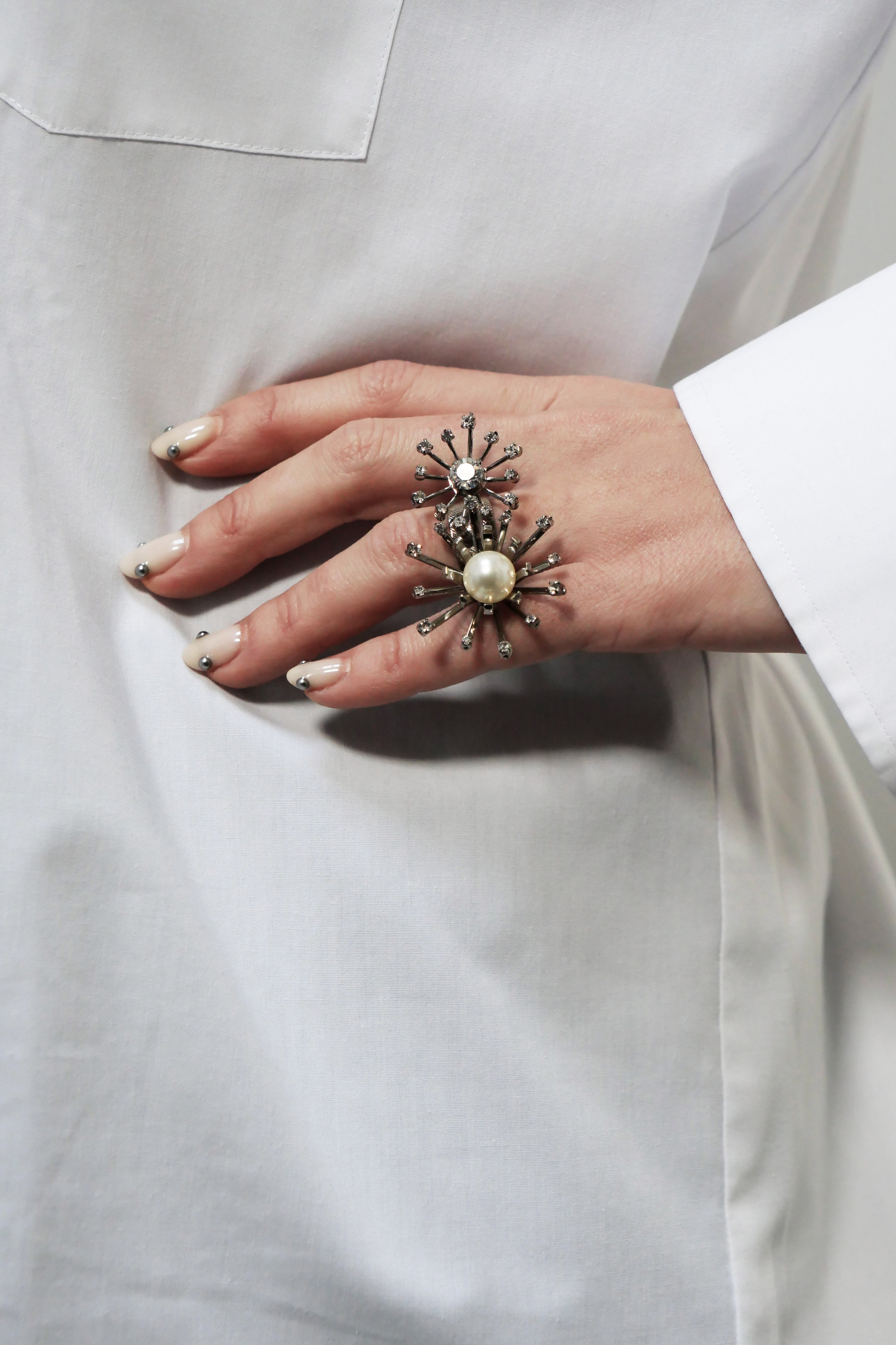 Bague double chrysanthemum